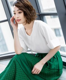 Tiaclasse L 【洗える】ゆったりシルエットの幅広カフスブラウス