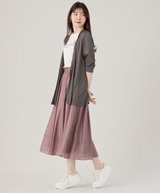 ANY SIS 【洗える】シアーチンツタック スカート