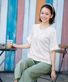 Tiaclasse L 【洗える】ゆったりシルエットの幅広カフスブラウス