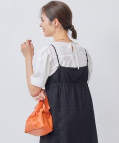 組曲 S 【洗える・接触冷感】タックスリーブポンチ カットソー