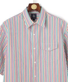 J.PRESS MEN 【J.PRESS ORIGINALS】Cotton Silk Seersucker Regular Half Sleeve Shirt / Baggy-Fit