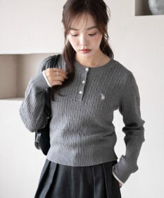 WEGO 【WEB限定/25年秋冬新作】別注USPOLOヘンリーネックニットPO