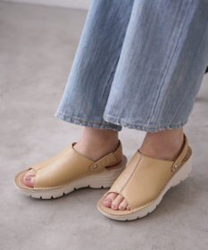 Pointer 本革 超軽量厚底サボサンダル