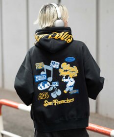 WEGO 【ユニセックス着用ITEM】別注BENDAVISグラフィックプルパーカー