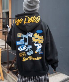 WEGO 【ユニセックス着用ITEM】別注BENDAVISグラフィックプルパーカー