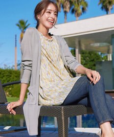 Tiaclasse L 【洗える新色追加・洗える】サマーニットフードロングカーディガン