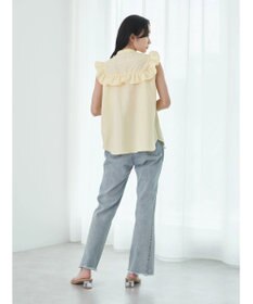 earth music&ecology デコルテレースフリルブラウス