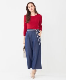 ANY SIS 【洗える】ネックポイントリブ ニット