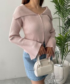 WEGO ダブルジップオフショルニット