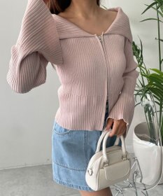 WEGO ダブルジップオフショルニット