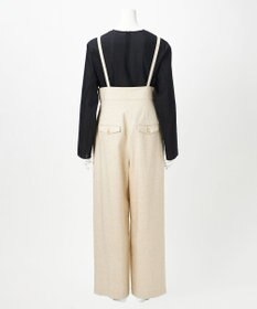 23区 【GOLD LABEL】GIOTEXリネンスパーク サスペンダー付 タックパンツ