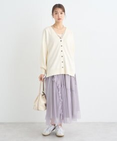 earth music&ecology レイヤード風ニットカーディガン