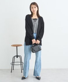 earth music&ecology レイヤード風ニットカーディガン