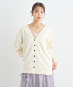 earth music&ecology レイヤード風ニットカーディガン