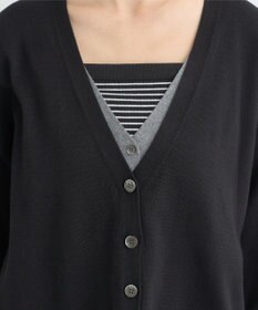 earth music&ecology レイヤード風ニットカーディガン