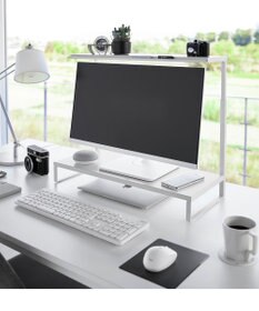 tower モニター上下ラック タワー 2段 ホワイト