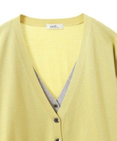 earth music&ecology レイヤード風ニットカーディガン