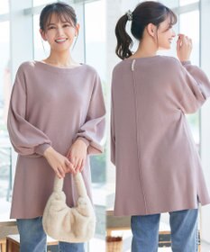 Tiaclasse L 【安田美沙子さん着用・洗える】ボリュームパフスリーブニットチュニック