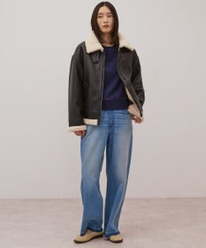 AMERICAN HOLIC ボアフェイクレザーブルゾン