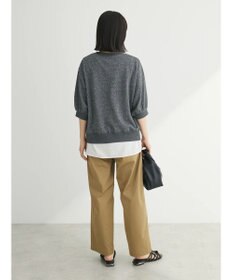 Green Parks ７分袖ラメ裏毛パフプルオーバー