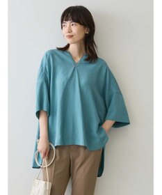 AMERICAN HOLIC 接触冷感スキッパーバックギャザーブラウス