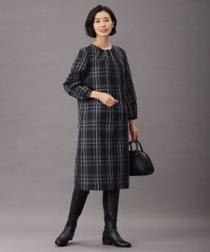 J.PRESS LADIES 【洗える】2/2綾 メモリーチェック ワンピース