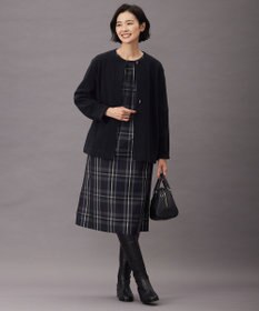 J.PRESS LADIES 【洗える】2/2綾 メモリーチェック ワンピース