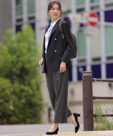 J.PRESS LADIES S アルガンシルク チェック ストレート パンツ