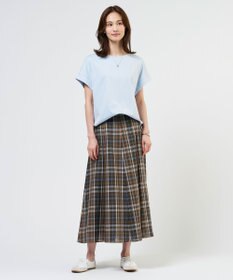 J.PRESS LADIES S コットンリネン Light マドラスチェック フレア スカート