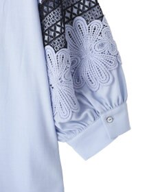 YECCA VECCA レース切替スキッパーブラウス