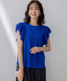 組曲 プリーツコンビフレンチスリーブ カットソー