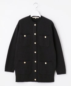 自由区 【XSサイズ～/洗える】テクスチャーコットンブレンド ニットアウター