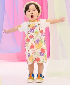 MIKI HOUSE HOT BISCUITS 【ビーンズ×フルーツシリーズ】【70-110cm】5分丈オーバーオール