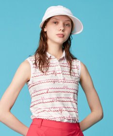 23区GOLF 【WOMEN】ウェーブロゴプリントノースリーブシャツ