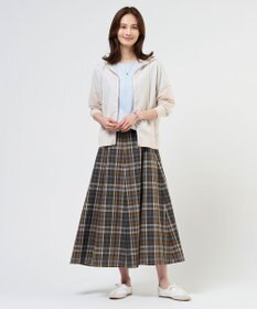 J.PRESS LADIES S コットンリネン Light マドラスチェック フレア スカート