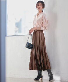 23区 S 【10色展開】ウーステッドウール 重ね襟Vネック ニット