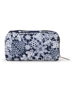 LeSportsac RECTANGULAR COSMETIC/フローラルレースネイビー
