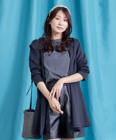 Tiaclasse L 【洗える】ポンチフードカーディガン