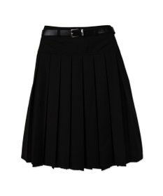 WEGO ベルト付プリーツミドルスカート