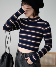 WEGO リブハイネックショートニット