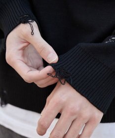 WEGO 【ユニセックス着用ITEM】ダメージジャガードニットプルオーバー