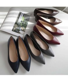 Pointer 日本製 本革美脚ローヒールパンプス