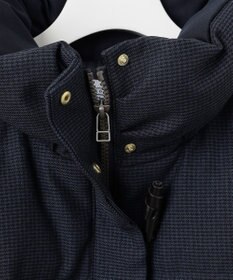 J.PRESS LADIES 【洗える】ポリエステルハウンドトゥース ロング ダウンコート