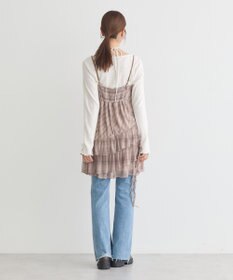 earth music&ecology フロントリボンチェックミニキャミワンピース