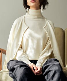 muuc 〈極上メリノウール〉ベーシックタートルネックプルオーバー〈肌に優しいニット〉〈アンサンブル可能〉〈袖の透かし編み〉