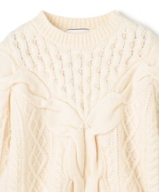 BEIGE， RULE / ウールカシミヤアラン編みクロップドニット