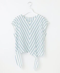 自由区 L 【洗える】テンセルリネンリボン ブラウス