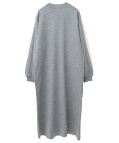 Green Parks 杢グレー袖チュールニットワンピース