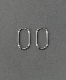 Phoebe 〈金属アレルギー対応〉グラムオーバルフープピアス　シルバー　楕円型/オーバル/ステンレス