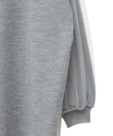 Green Parks 杢グレー袖チュールニットワンピース